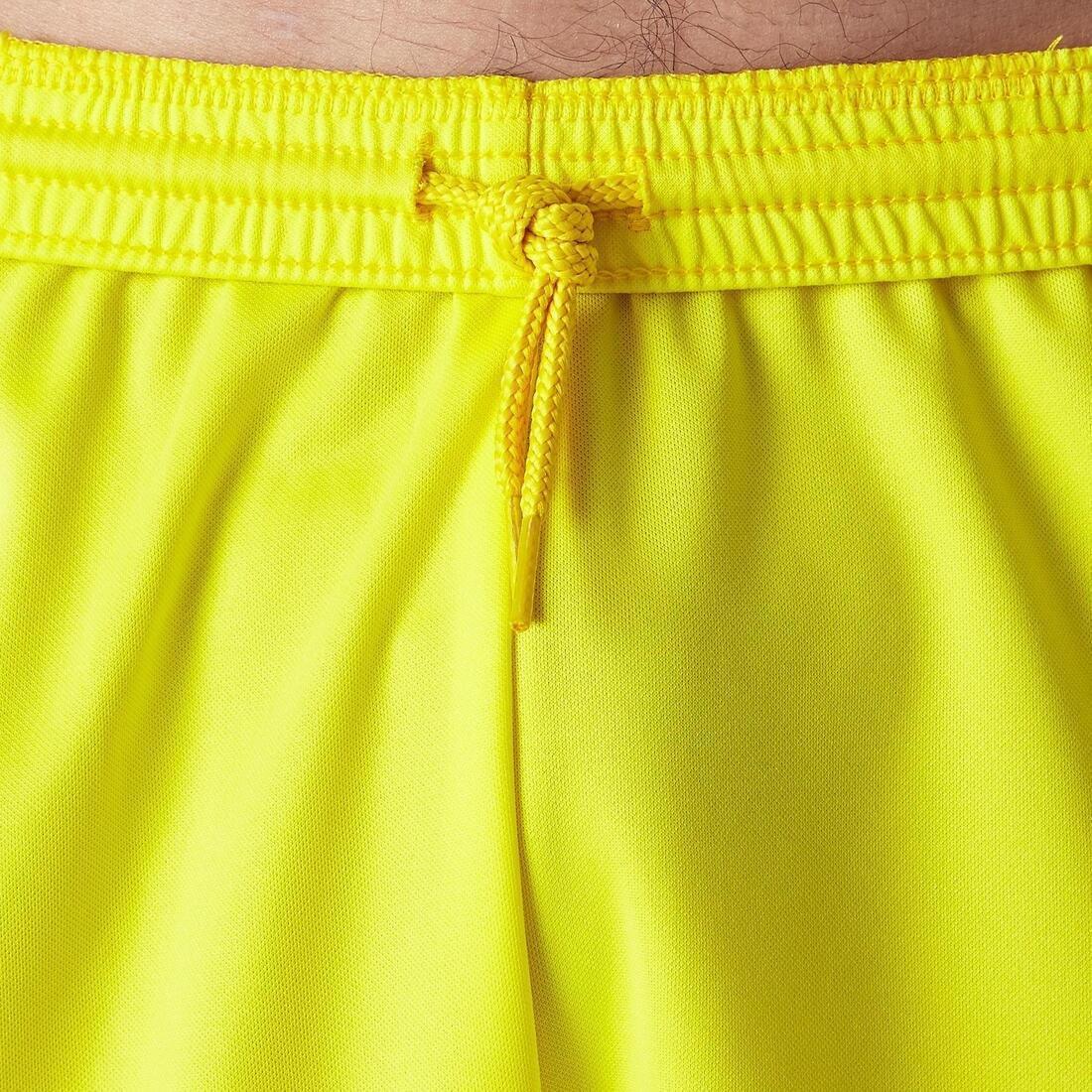 Adult Football Eco-Design Shorts F100, Yellow, No Color, large image number 13