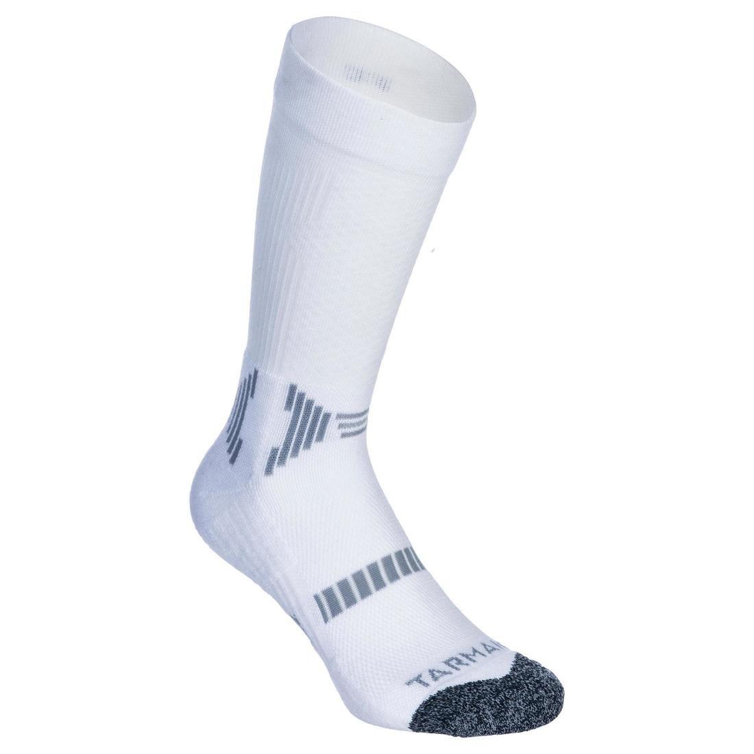 ULTRA WHITE Men's/Women's Mid Basketball Socks SO500 Twin-Pack, No Color, large image number 5