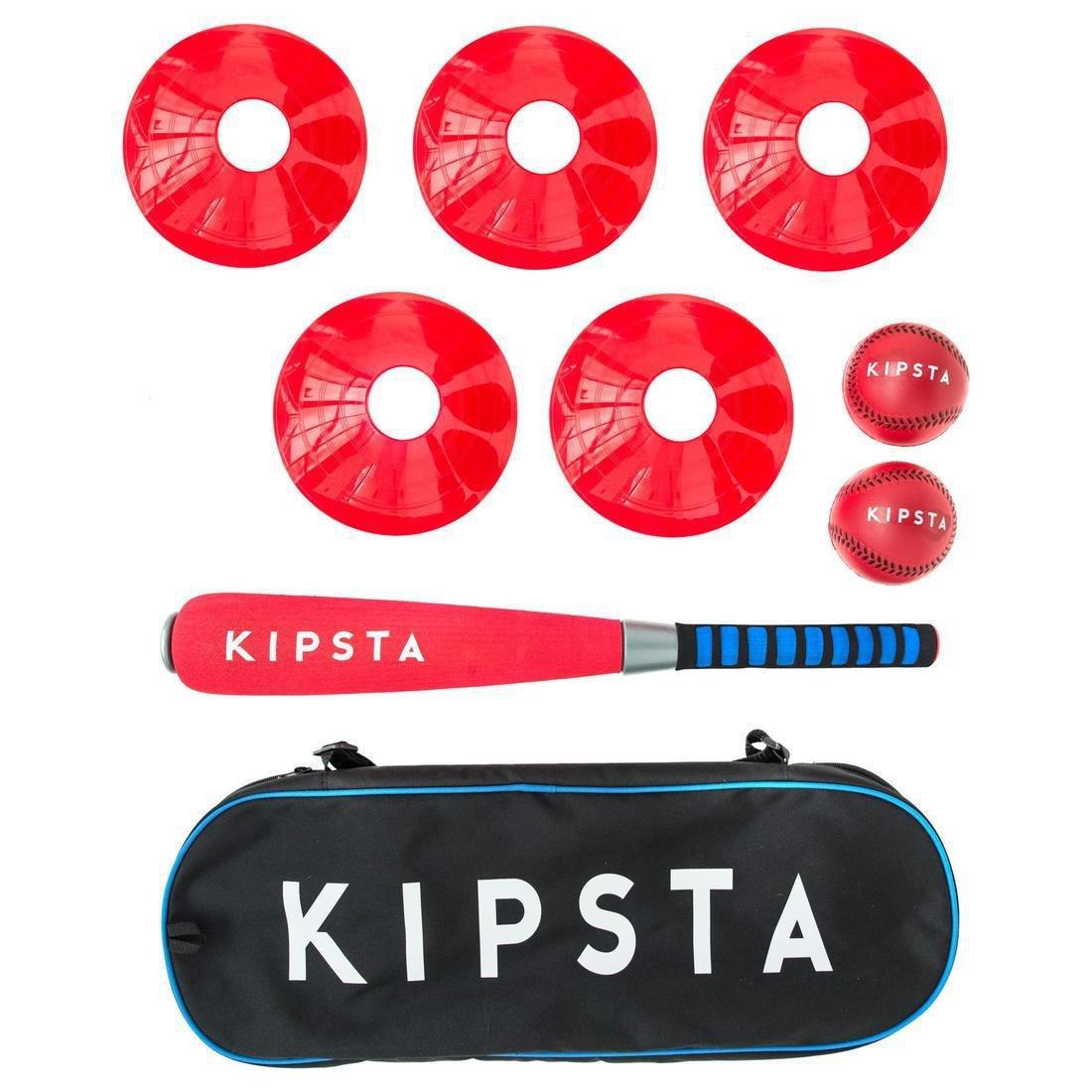 Kids Kipsta Ba100 Foam Baseball Ball And Bat Set, Black, No Color, large image number 0