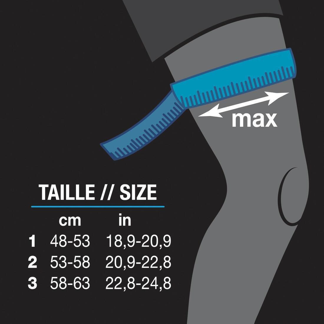 TARMAK - Unisex Compressive Supportive Thigh Sleeve Prevent 500, Black