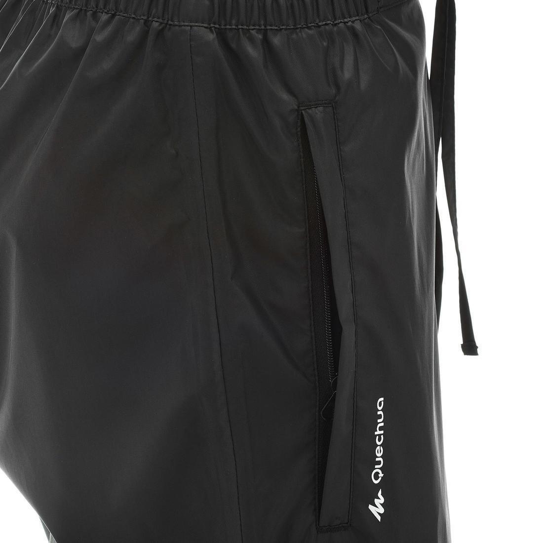 Womens Country Walking Waterproof Over-Trousers Raincut, Black, , large image number 10
