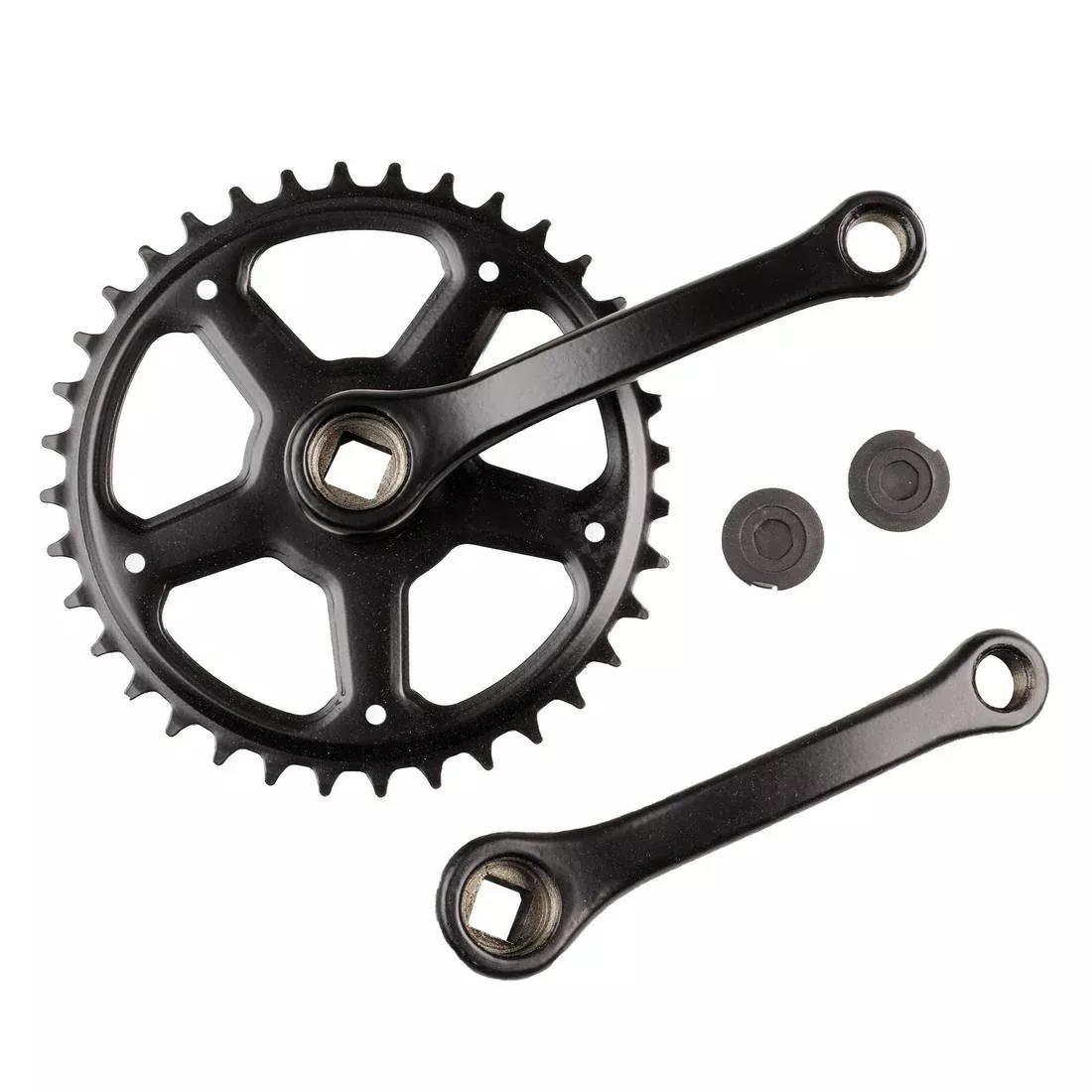 Single Chainwheel 36 Tooth w/ 125 mm Cranks, Black, No Color, large image number 0