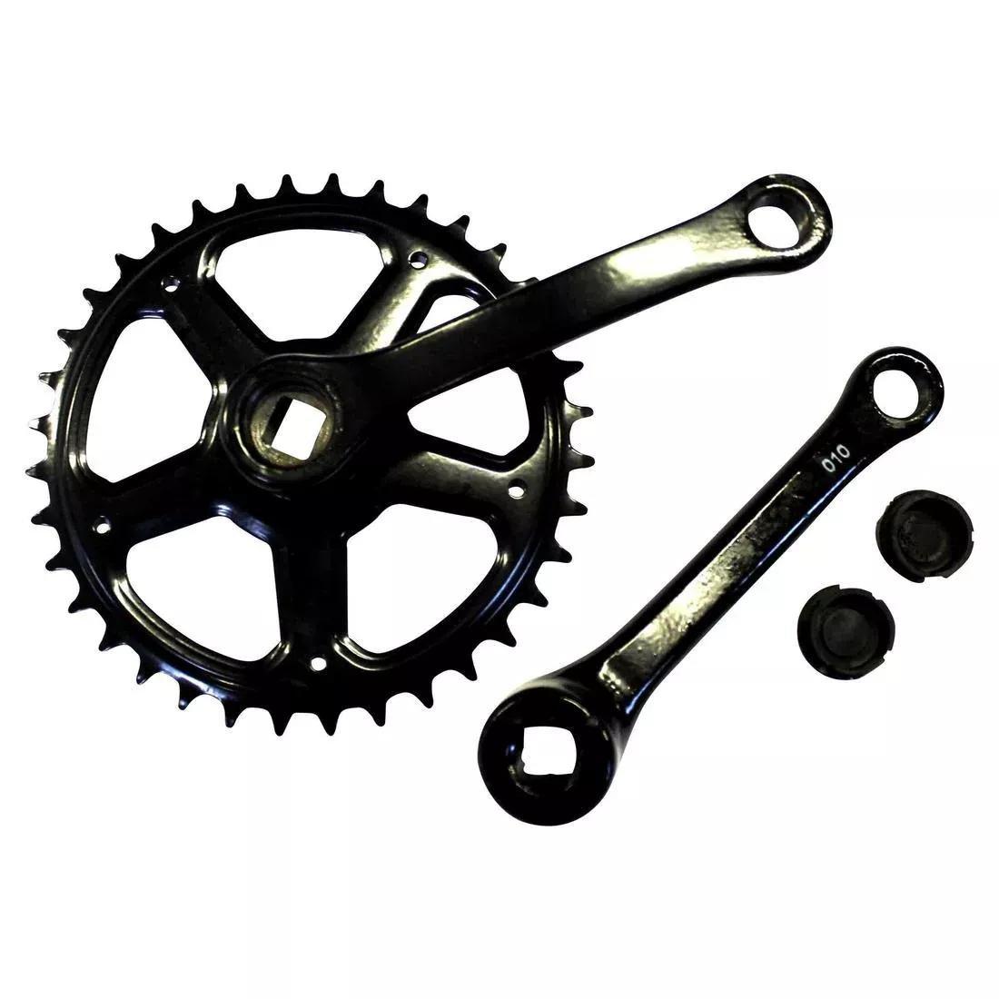 Single Chainwheel 36 Tooth w/ 125 mm Cranks, Black, No Color, large image number 1