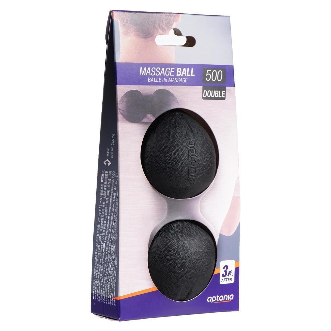 DECATHLON - Massage Ball - 500 Double Peanut Shape, Black