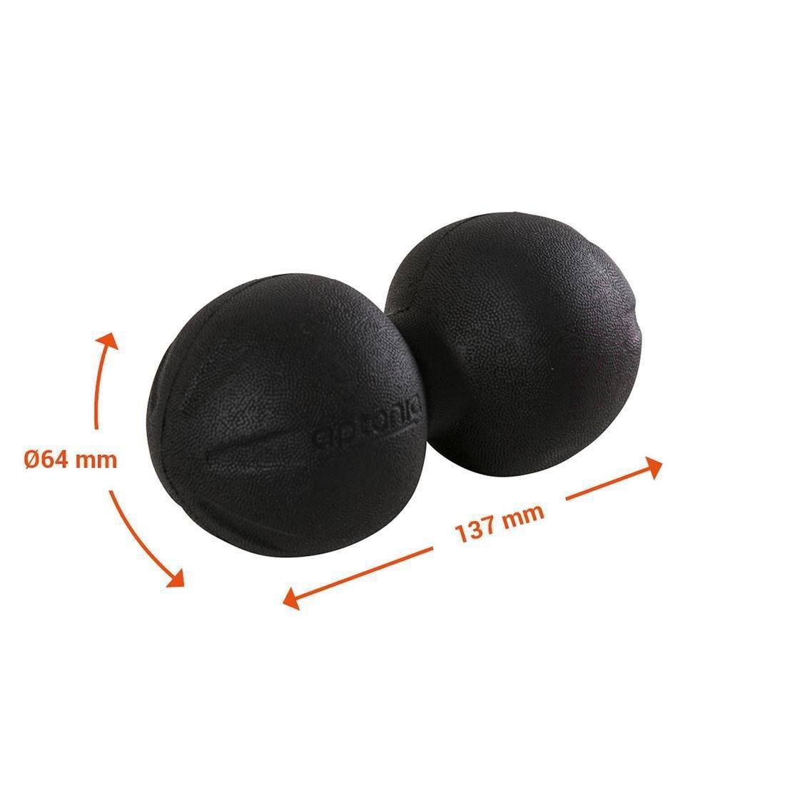 DECATHLON - Massage Ball - 500 Double Peanut Shape, Black