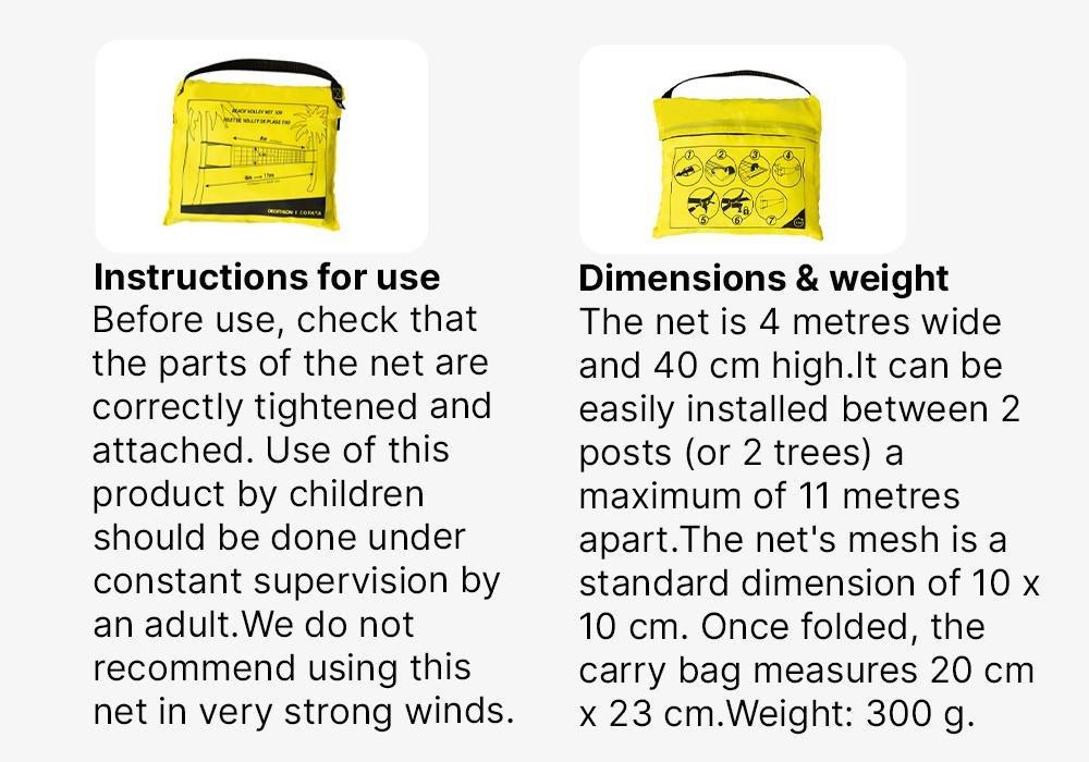Beach Volleyball Net - Bv100, Yellow, No Color, large image number 17