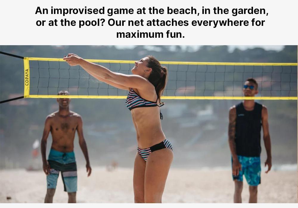 Beach Volleyball Net - Bv100, Yellow, No Color, medium