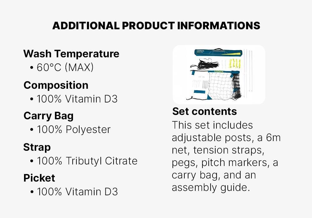 Recreational Beach Volleyball Set (Net And Posts) Bv 500, Blue, No Color, large image number 16