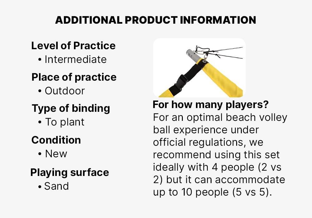 Official Beach Volleyball Set - Bv900, Yellow, No Color, large image number 16