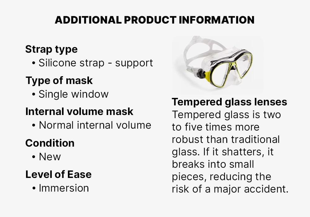 Air Crystal Diving Mask, Black, No Color, large image number 10