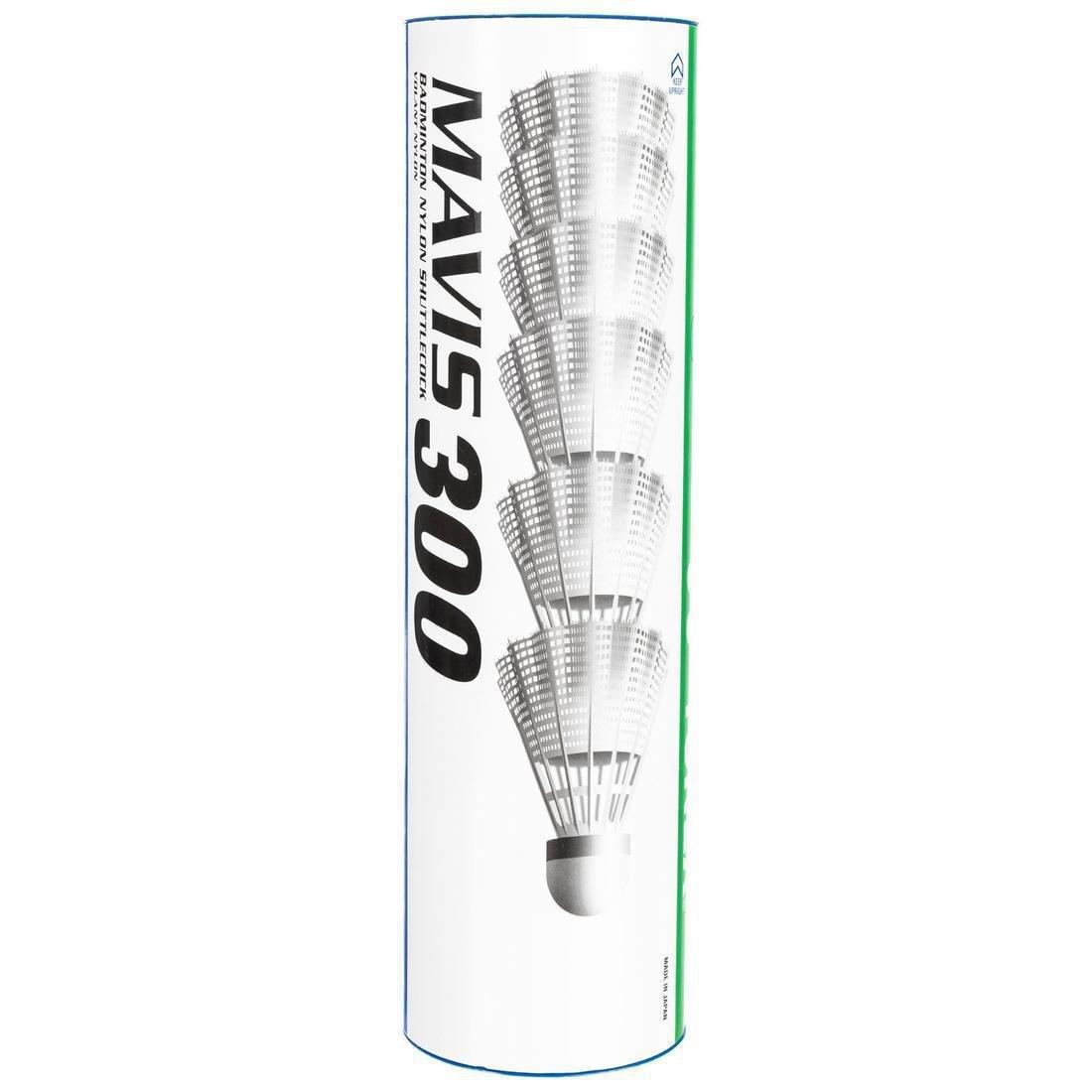 Badminton Plastic Shuttlecocks Mavis 300 6-Pack - White, , large image number 0