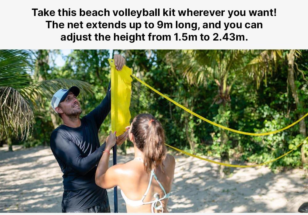 Adjustable Beach Volleyball Set (Net And Posts) Bv500, Yellow, No Color, large image number 18