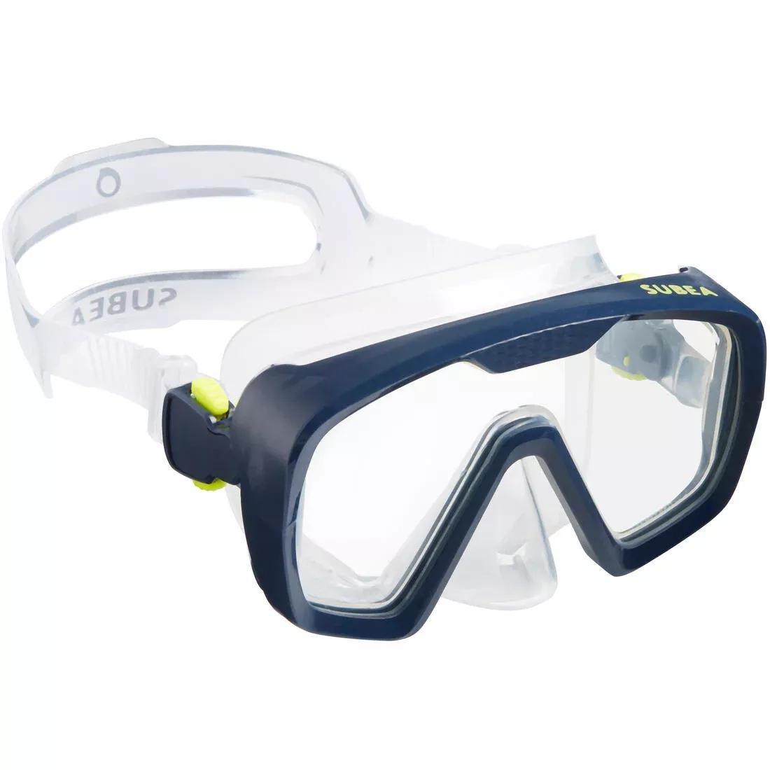 SUBEA - Scd 100 Scuba Diving Mask Translucent Skirt And Frame, Blue