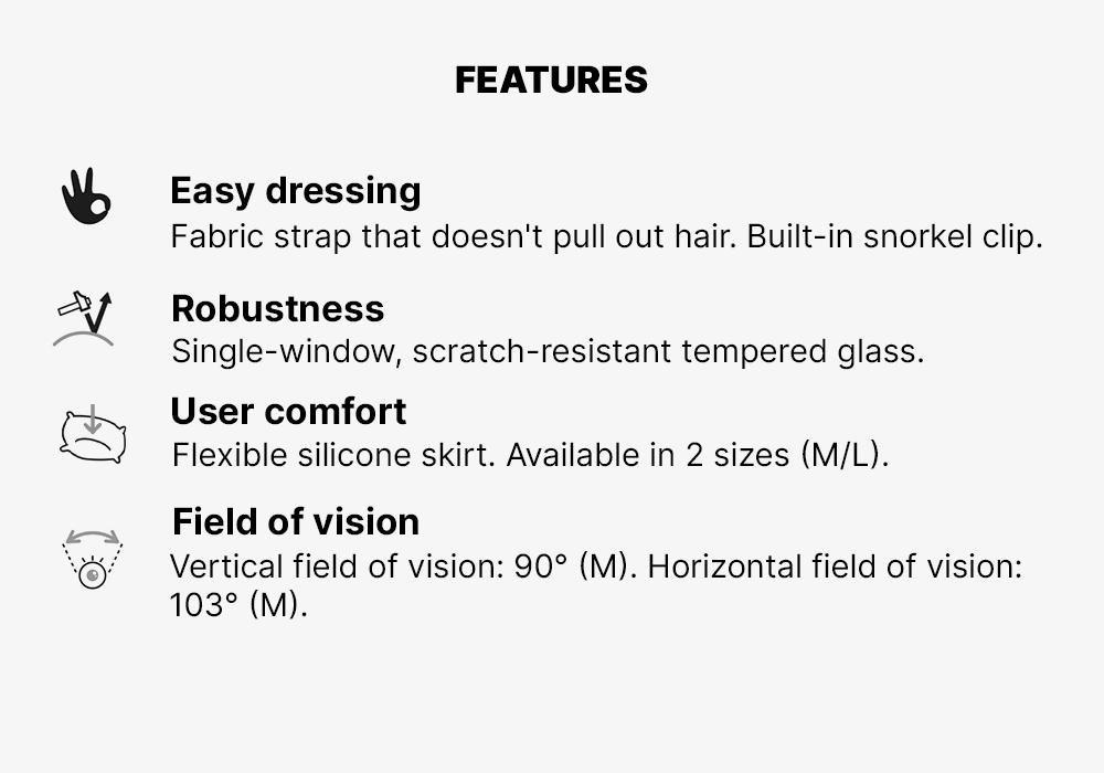 Scd 100 Scuba Diving Mask Translucent Skirt And Frame, Blue, No Color, medium