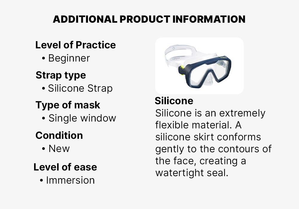 Scd 100 Scuba Diving Mask Translucent Skirt And Frame, Blue, No Color, medium