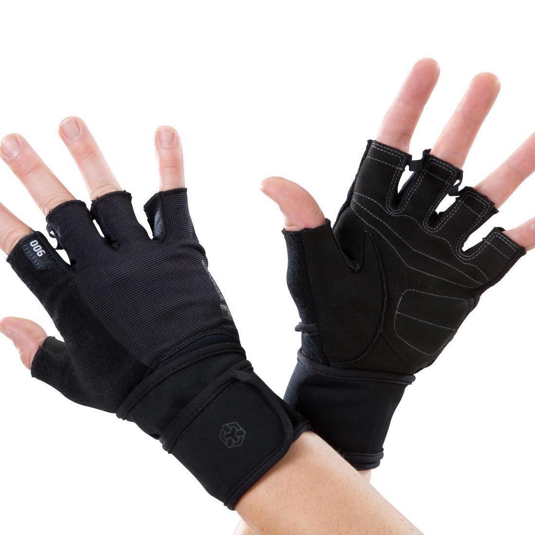 Weight Training Glove With Double Rip-Tab Cuff, Black, No Color, large image number 1