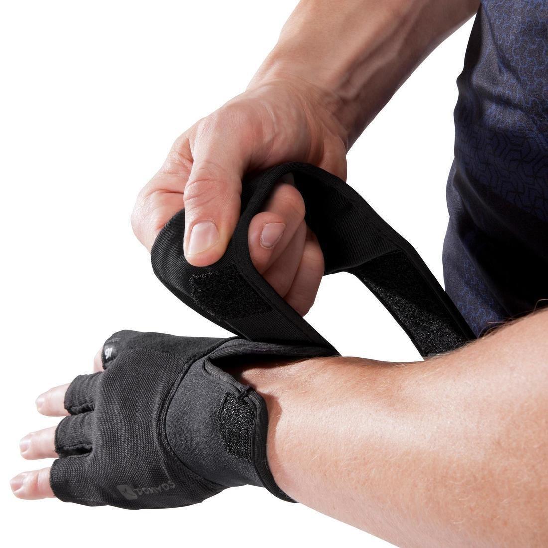 Weight Training Glove With Double Rip-Tab Cuff, Black, No Color, large image number 2