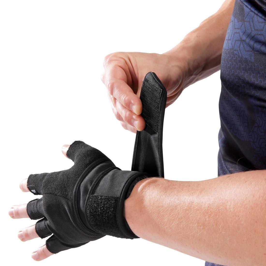 Weight Training Glove With Double Rip-Tab Cuff, Black, No Color, large image number 5