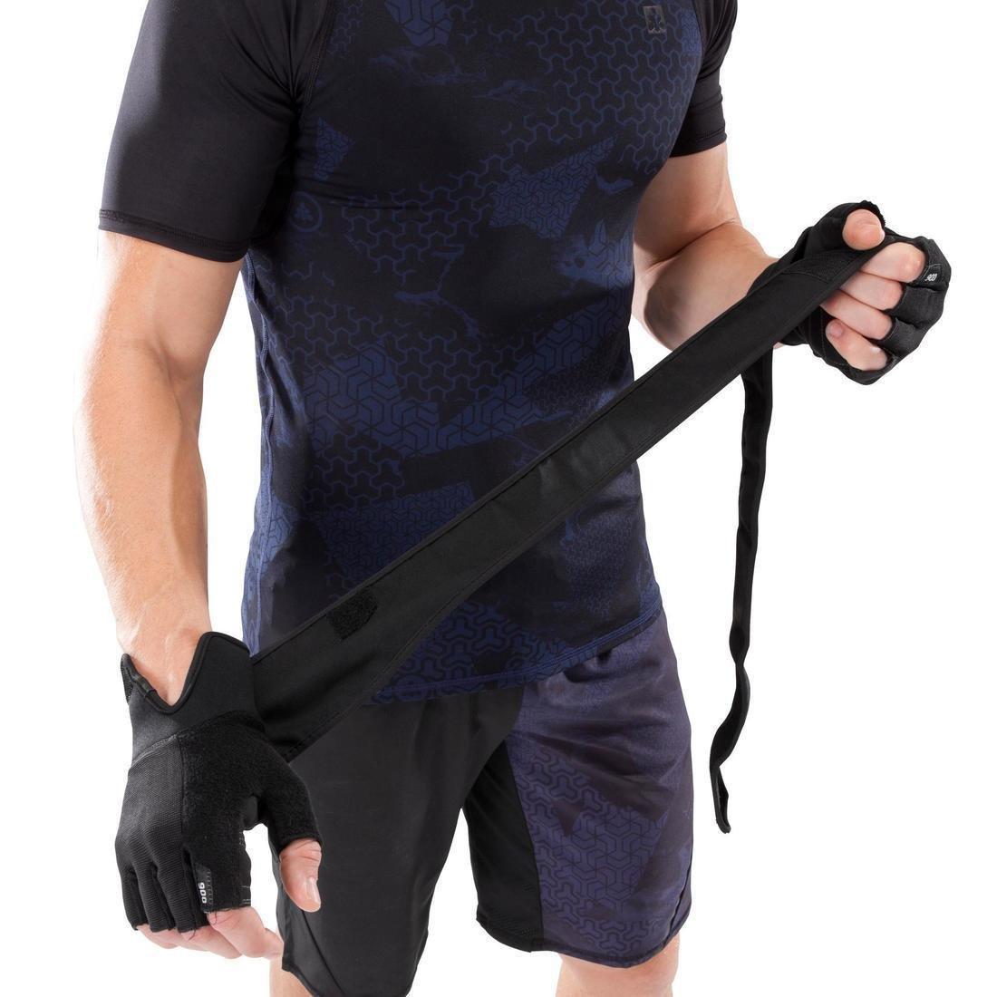 Weight Training Glove With Double Rip-Tab Cuff, Black, No Color, large image number 6