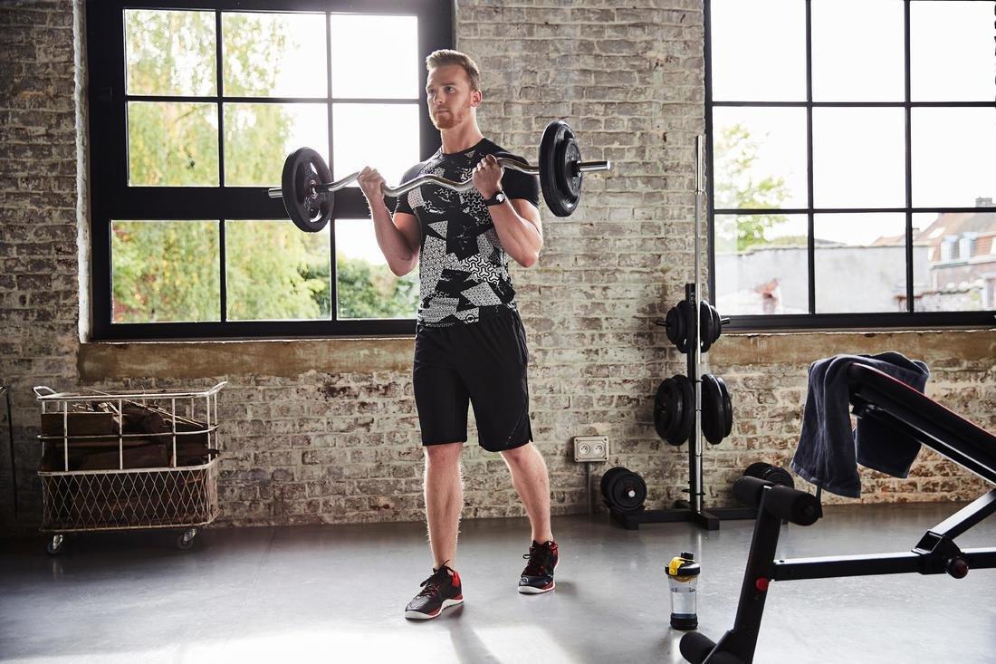 Weight Training Curl Bar, Grey, No Color, large image number 4