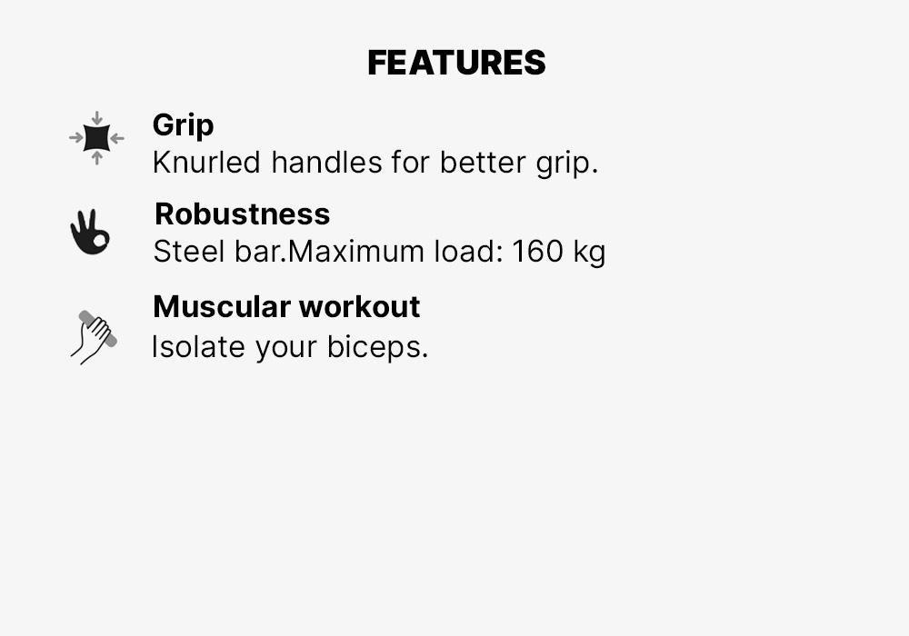 Weight Training Curl Bar, Grey, No Color, medium