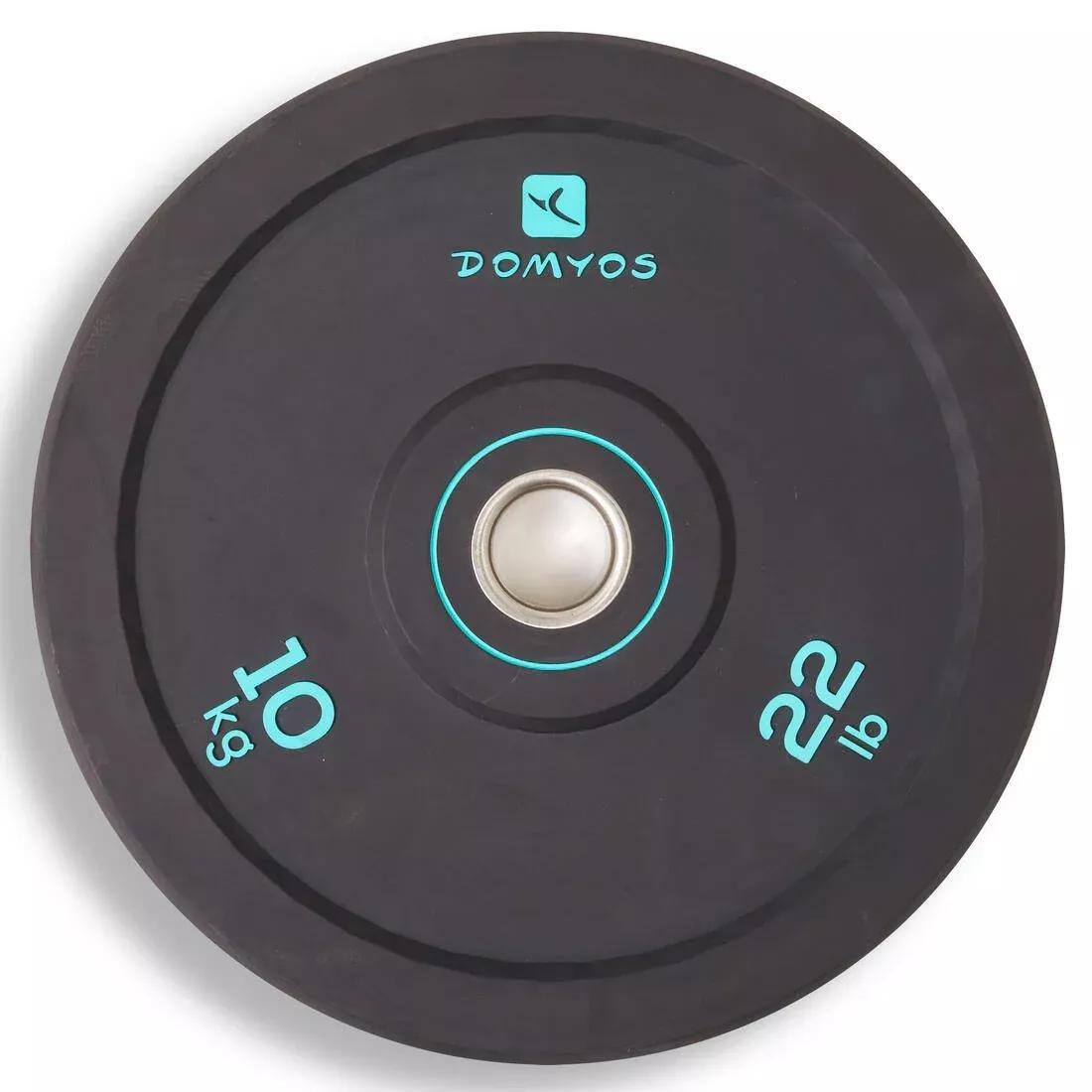 DOMYOS - Weightlifting Bumper Disc - Inner Diameter, Black