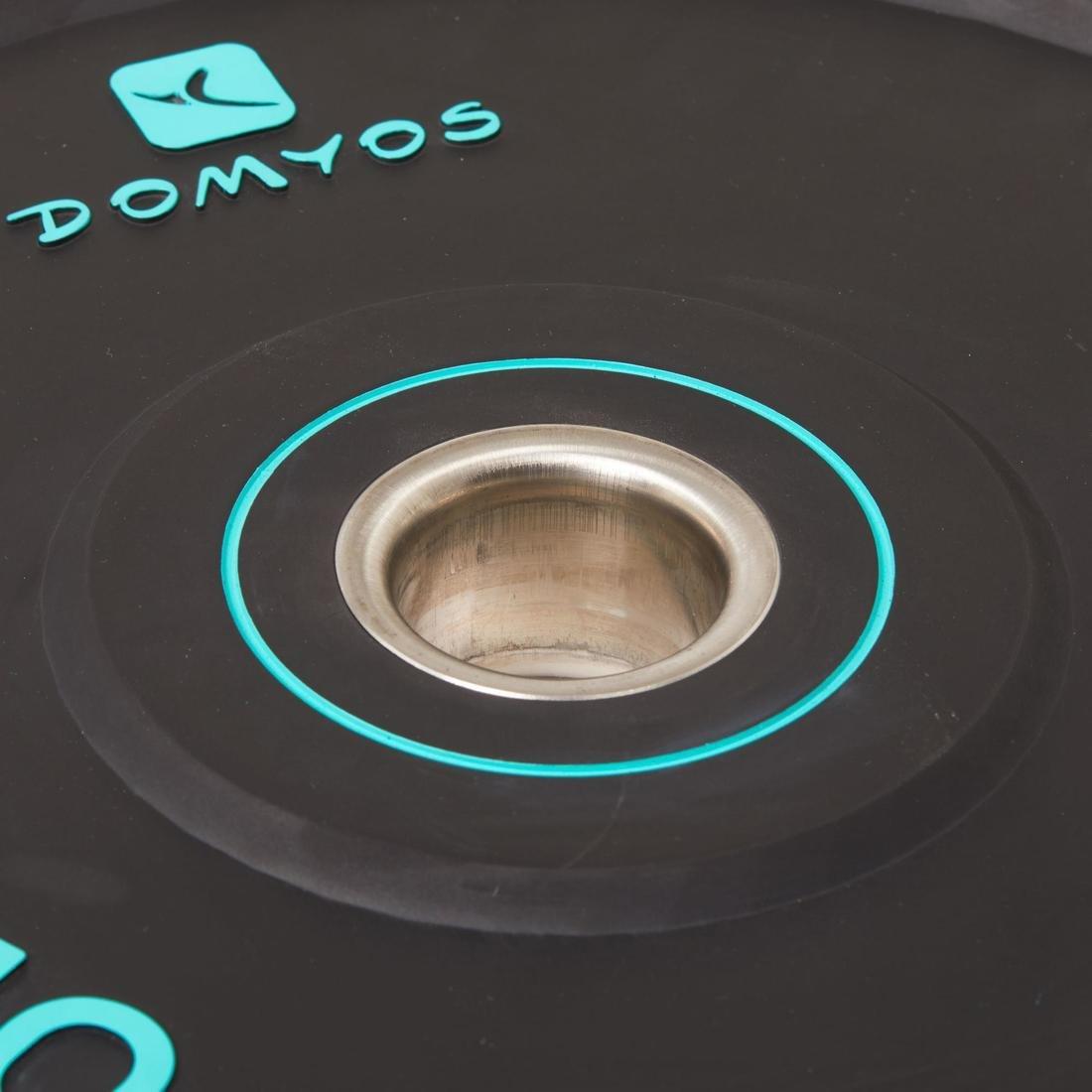 DOMYOS - Weightlifting Bumper Disc - Inner Diameter, Black