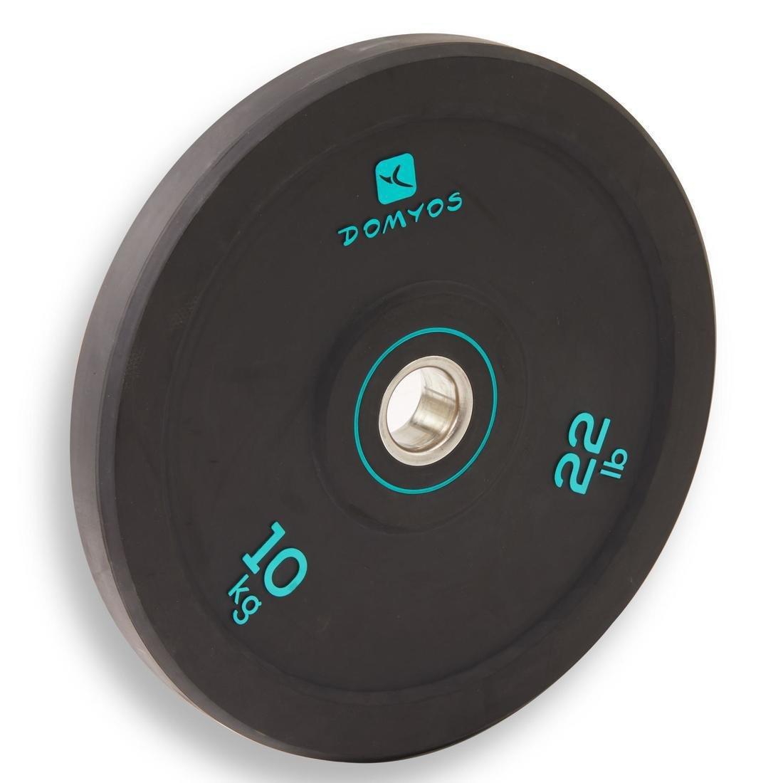 DOMYOS - Weightlifting Bumper Disc - Inner Diameter, Black