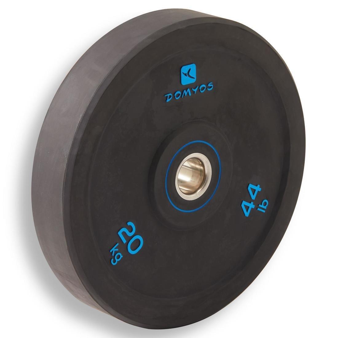 DOMYOS - Weightlifting Bumper Disc, Black