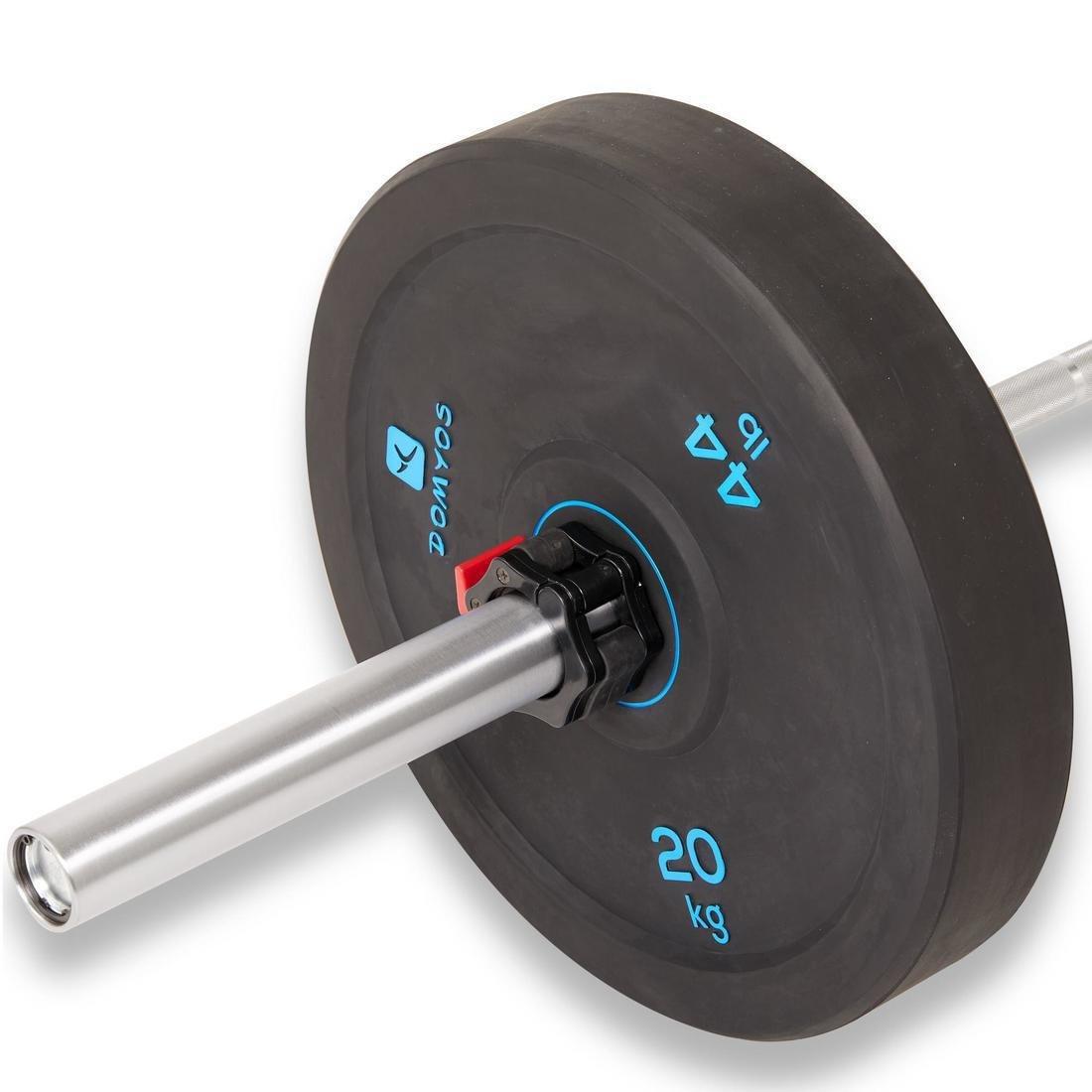 DOMYOS - Weightlifting Bumper Disc, Black