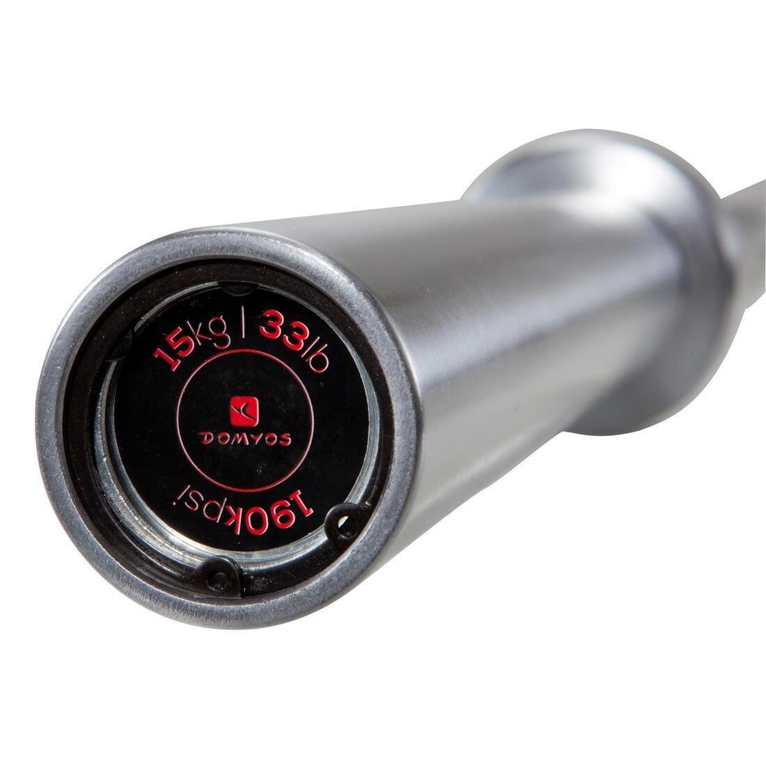 1   Weightlifting Bar 50Mm Diameter Sleeve 2  Grip, No Color, large image number 3