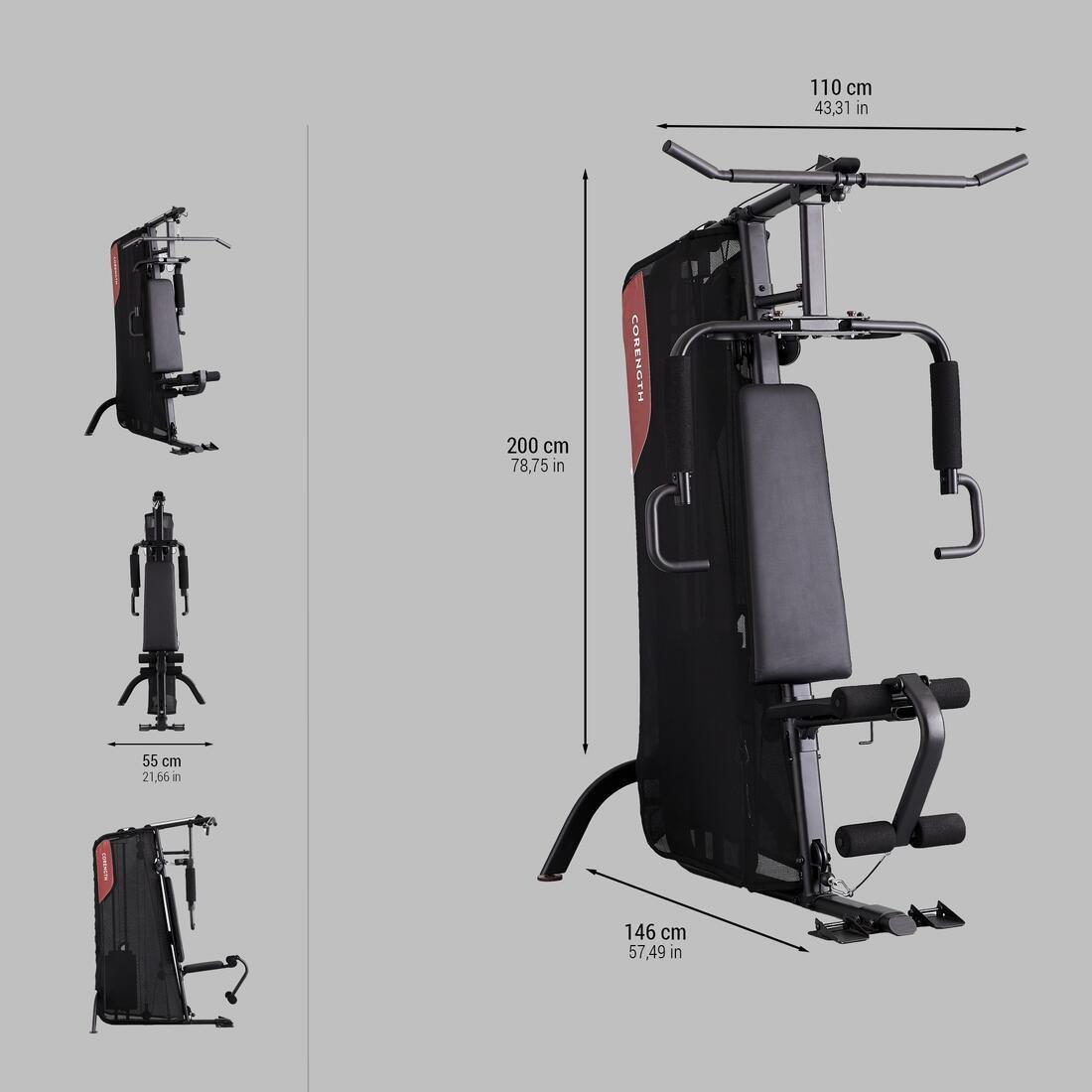 Compact Guided Weight Machine - Home Gym 900, Black, No Color, large image number 1