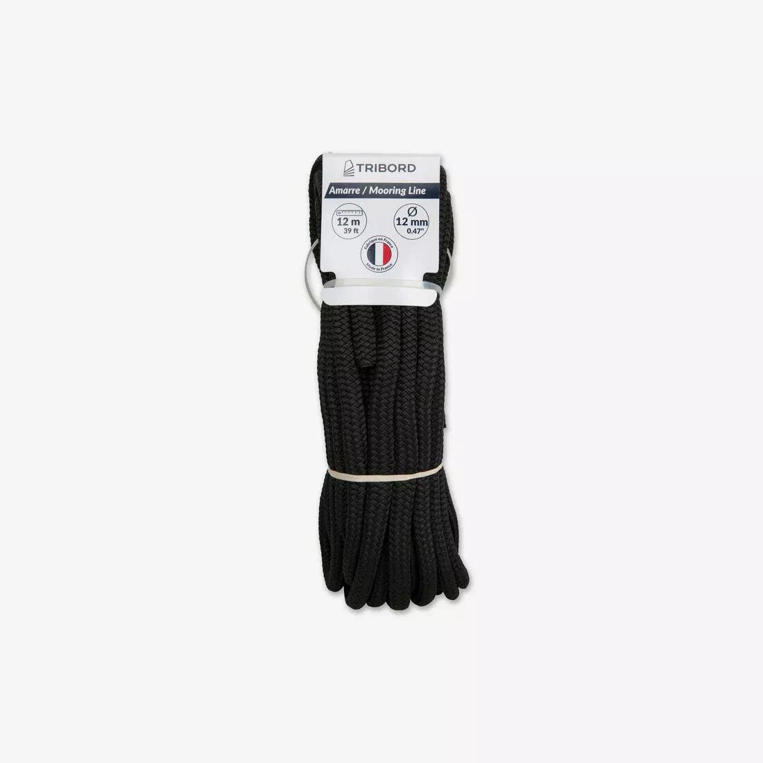 BLACK Mooring Rope 12 mm x 12 m - Black, No Color, medium
