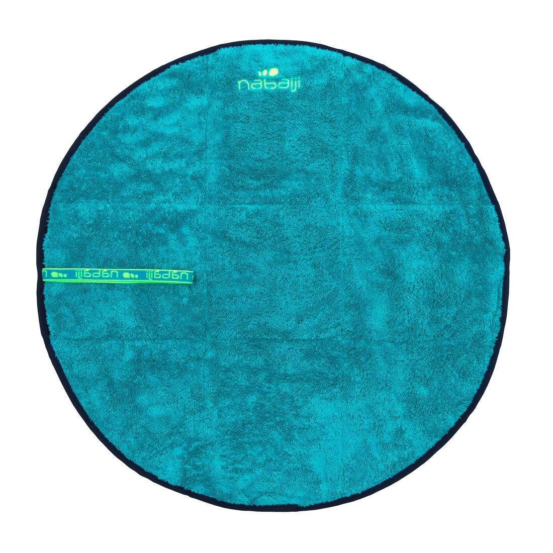 Double-Sided Soft Microfibre Swimming Foot Towel 60 cm Diameter, Blue, No Color, large image number 1