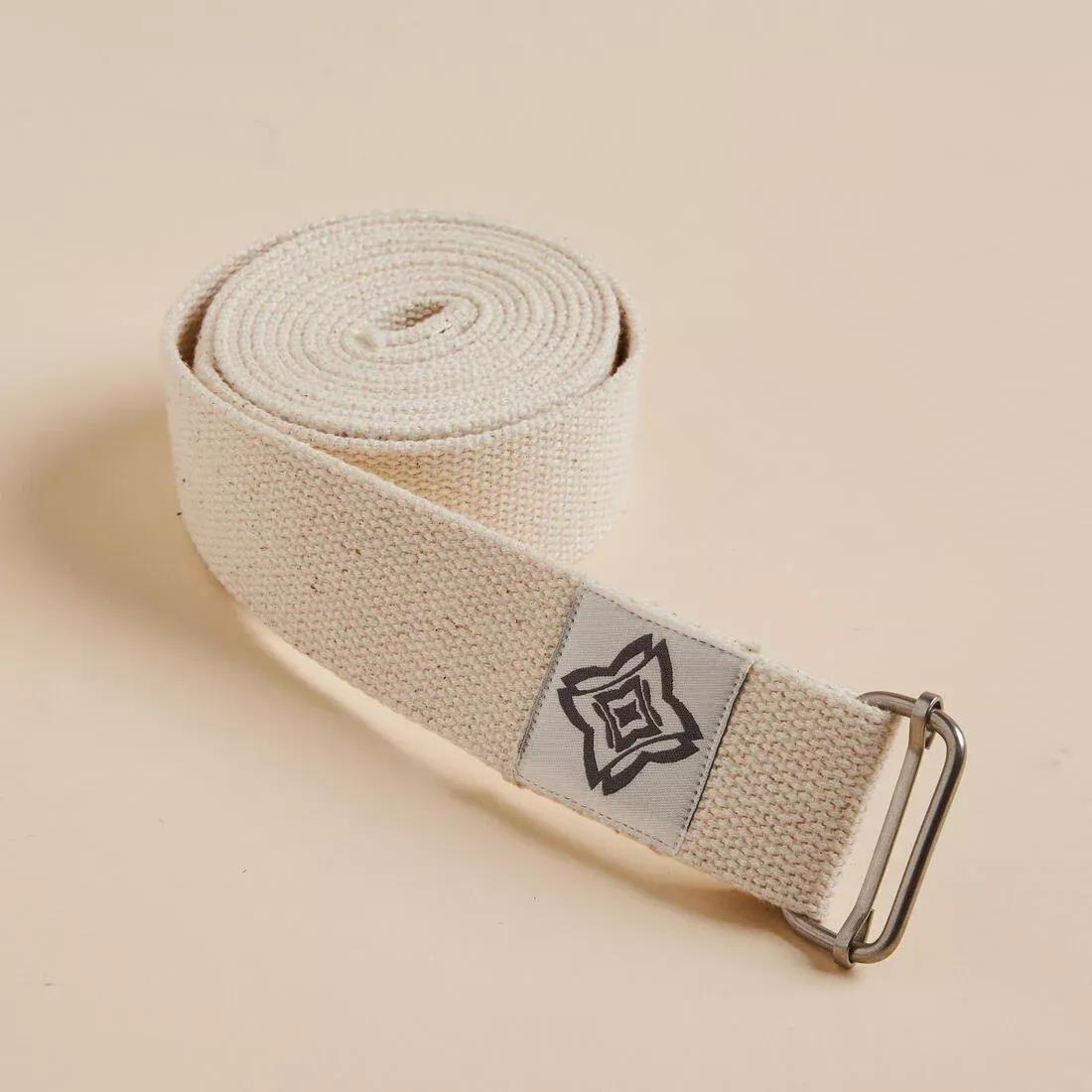Organic Cotton Yoga Strap, White, No Color, large image number 8