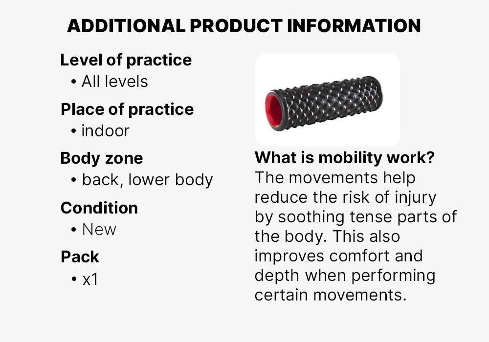 Massage And Mobility Roller, Hard, Black, No Color, large image number 11