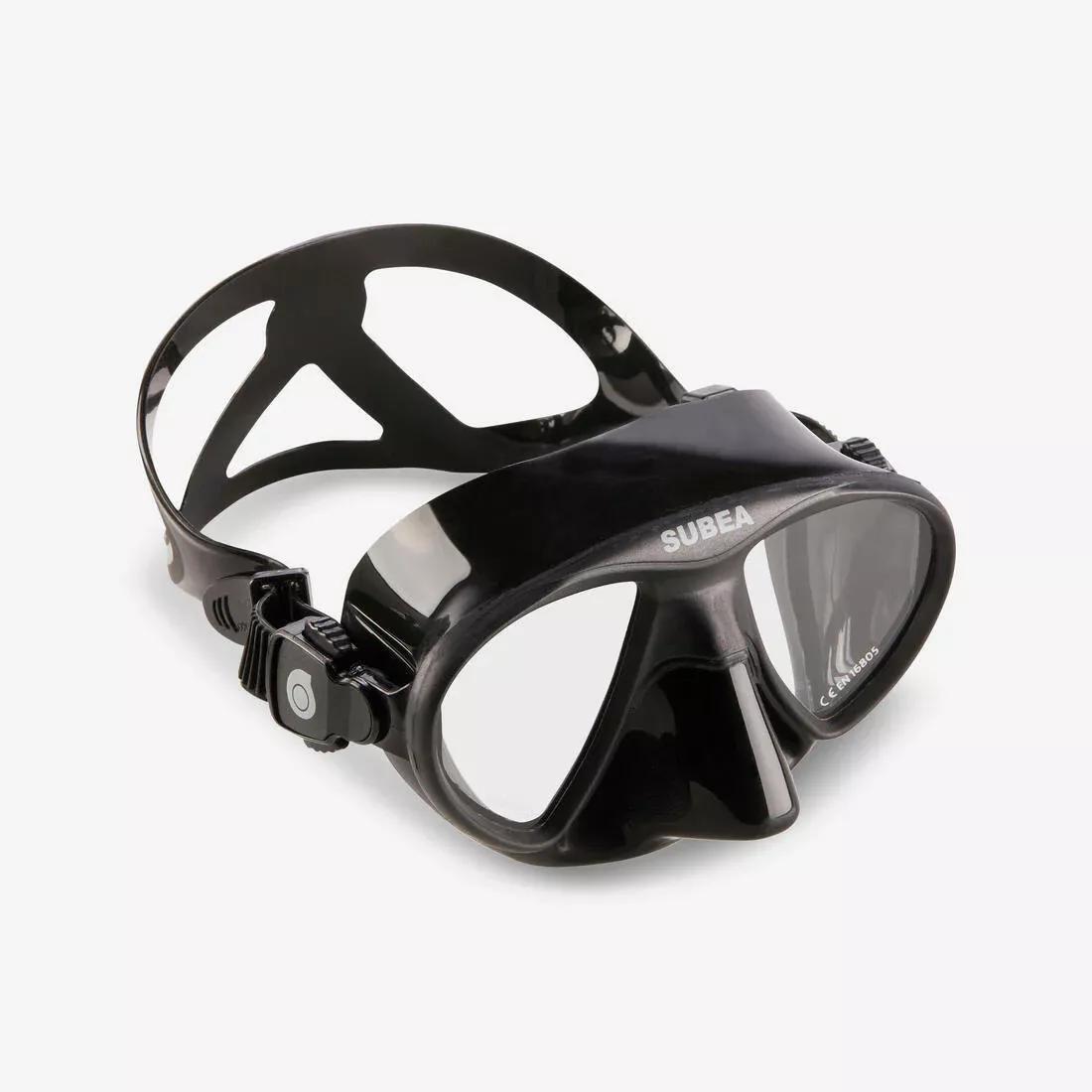 Spearfishing And Freediving Mask - Micro Volume - 900 Dual, Black, No Color, medium