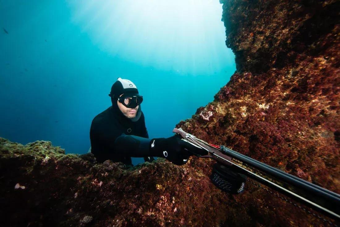 Spf 500 Free-Diving Spearfishing Flexible Snorkel, Grey, 5401_000, large image number 10
