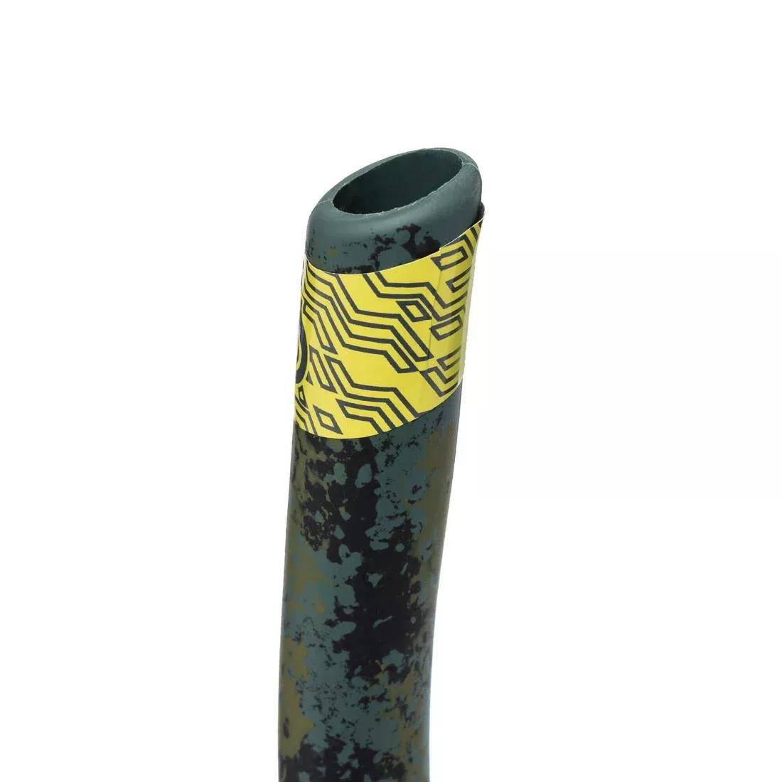 SPF 500 Free-Diving Spearfishing Flexible Snorkel, Green, No Color, large image number 1