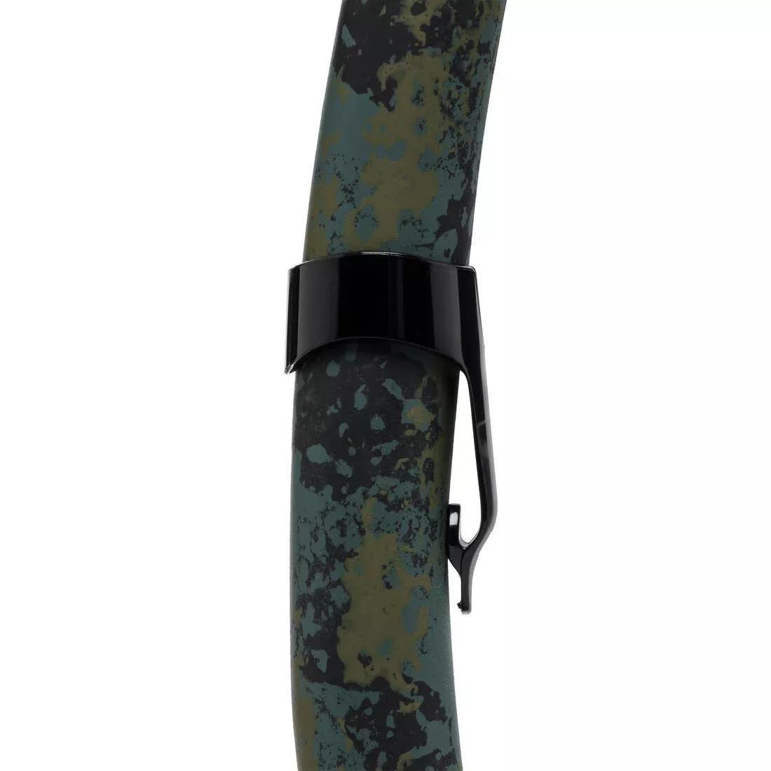 SPF 500 Free-Diving Spearfishing Flexible Snorkel, Green, No Color, large image number 2