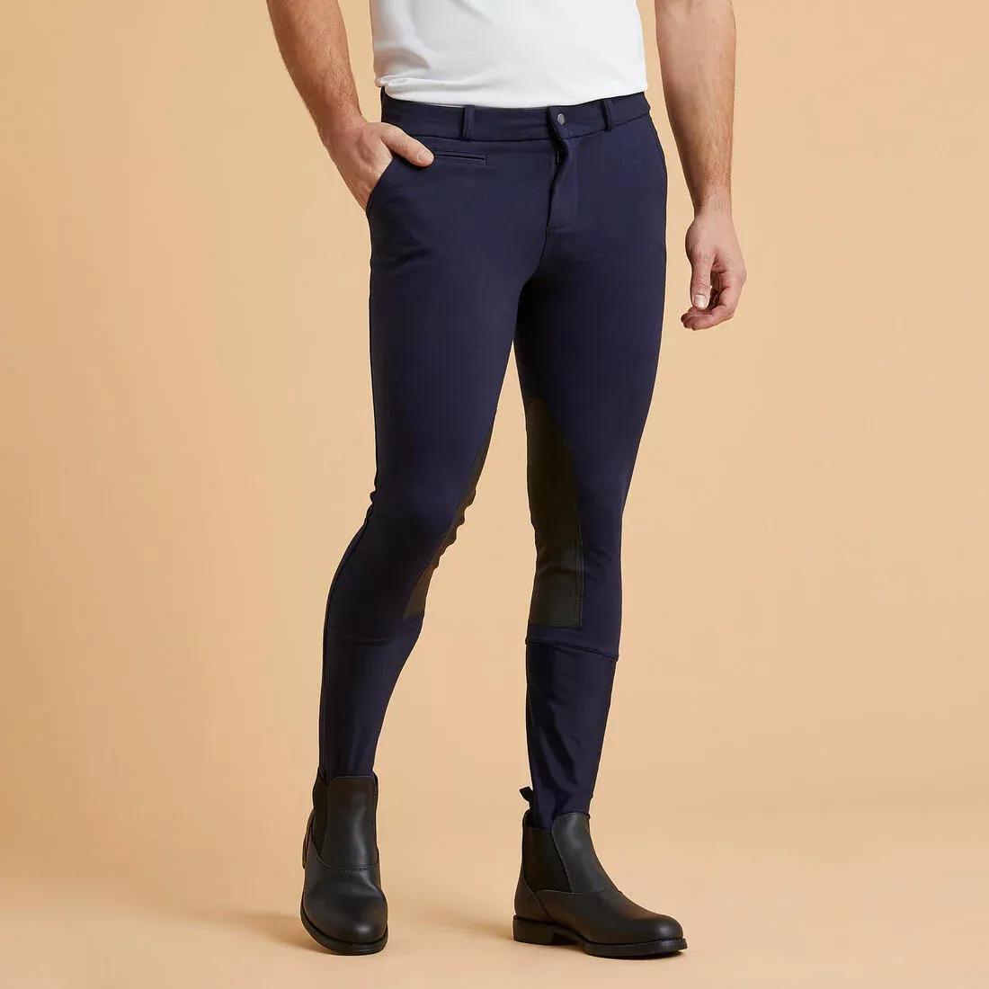 FOUGANZA - 140 Horse Riding Grippy Patch Jodhpurs-Blue