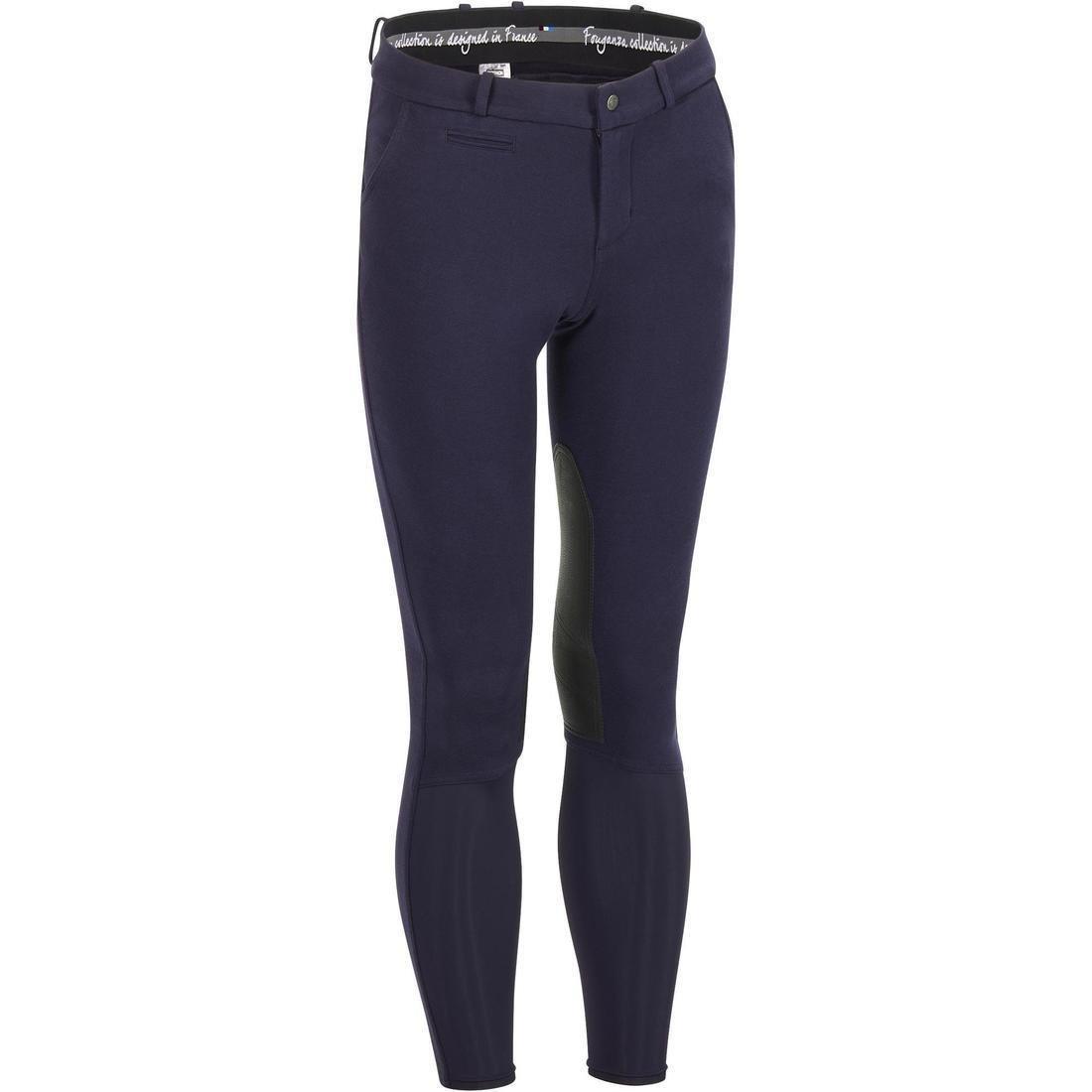 FOUGANZA - 140 Horse Riding Grippy Patch Jodhpurs-Blue