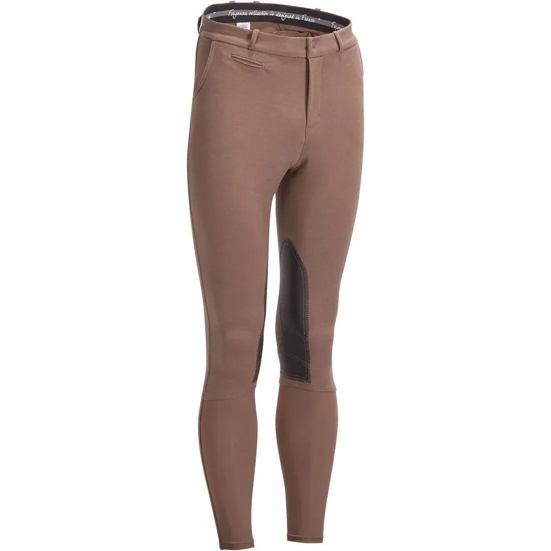 FOUGANZA - 140 Horse Riding Grippy Patch Jodhpurs, Brown