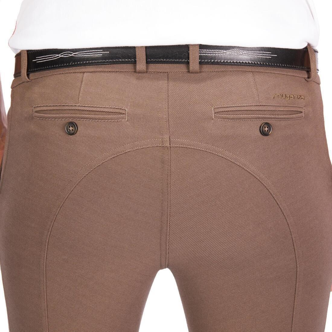 FOUGANZA - 140 Horse Riding Grippy Patch Jodhpurs, Brown