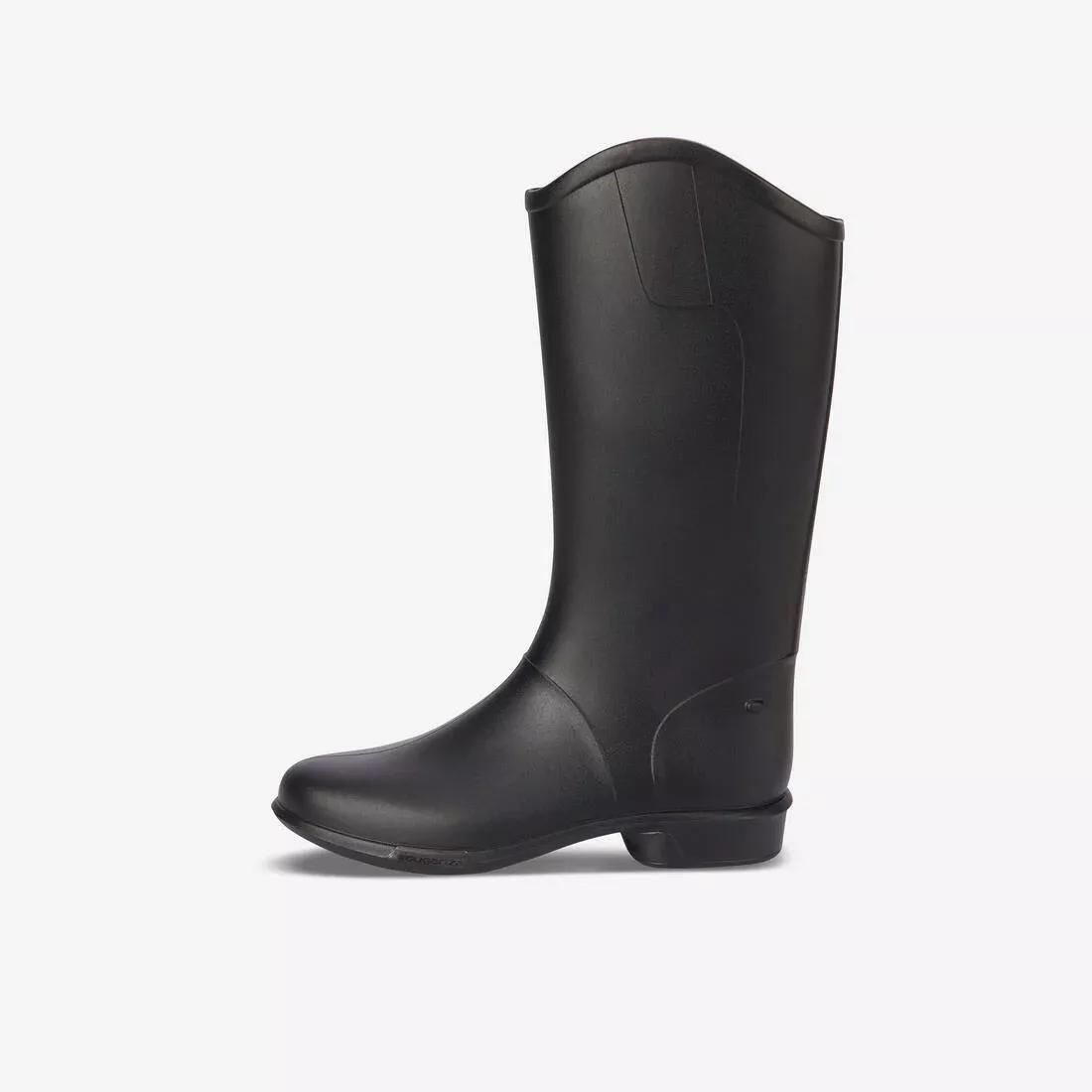 100 Kids Horse RidingLong Boots, Black, , large image number 0