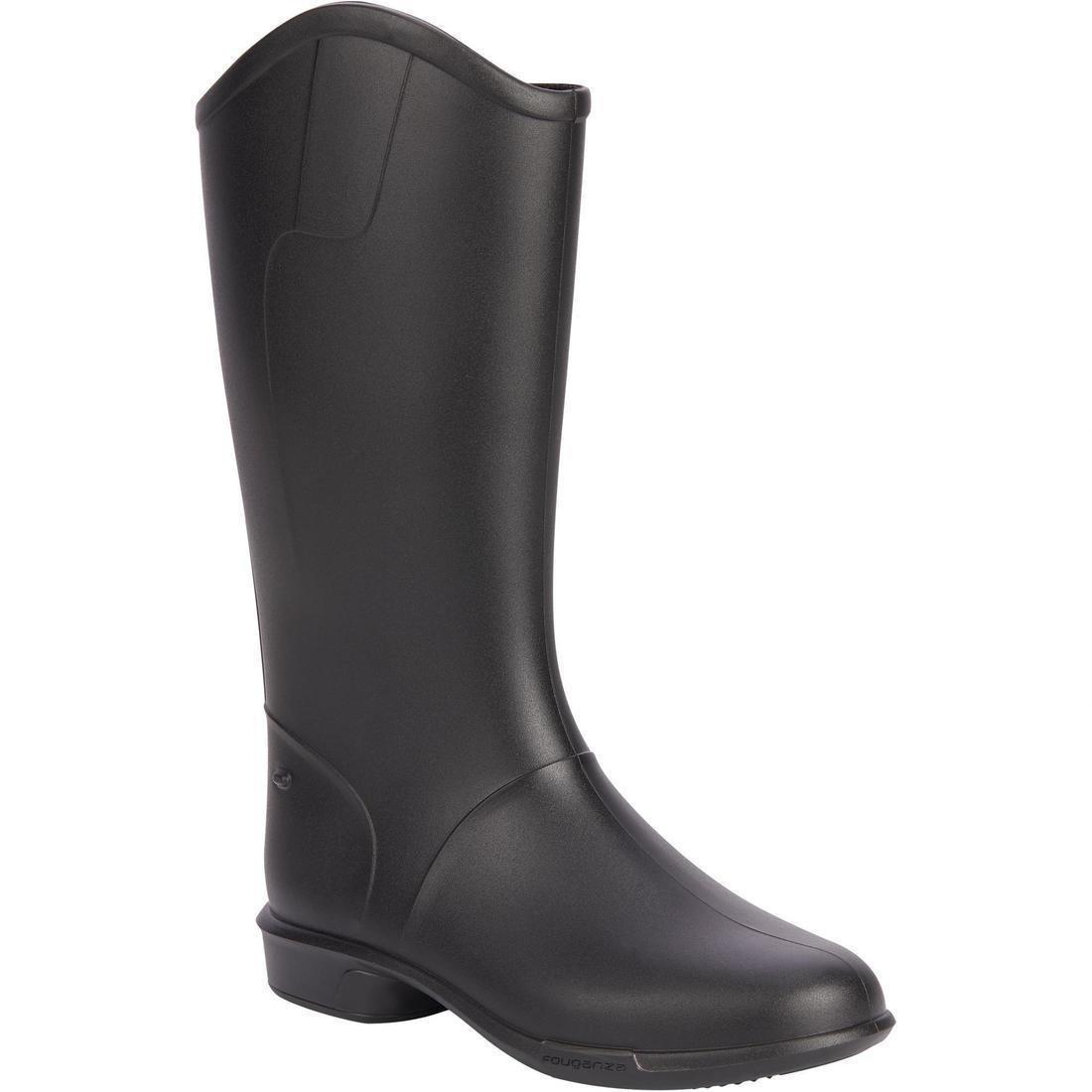 FOUGANZA - 100 Kids Horse RidingLong Boots, Black