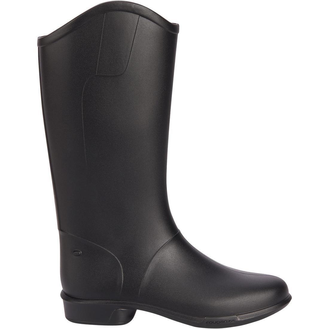 FOUGANZA - 100 Kids Horse RidingLong Boots, Black