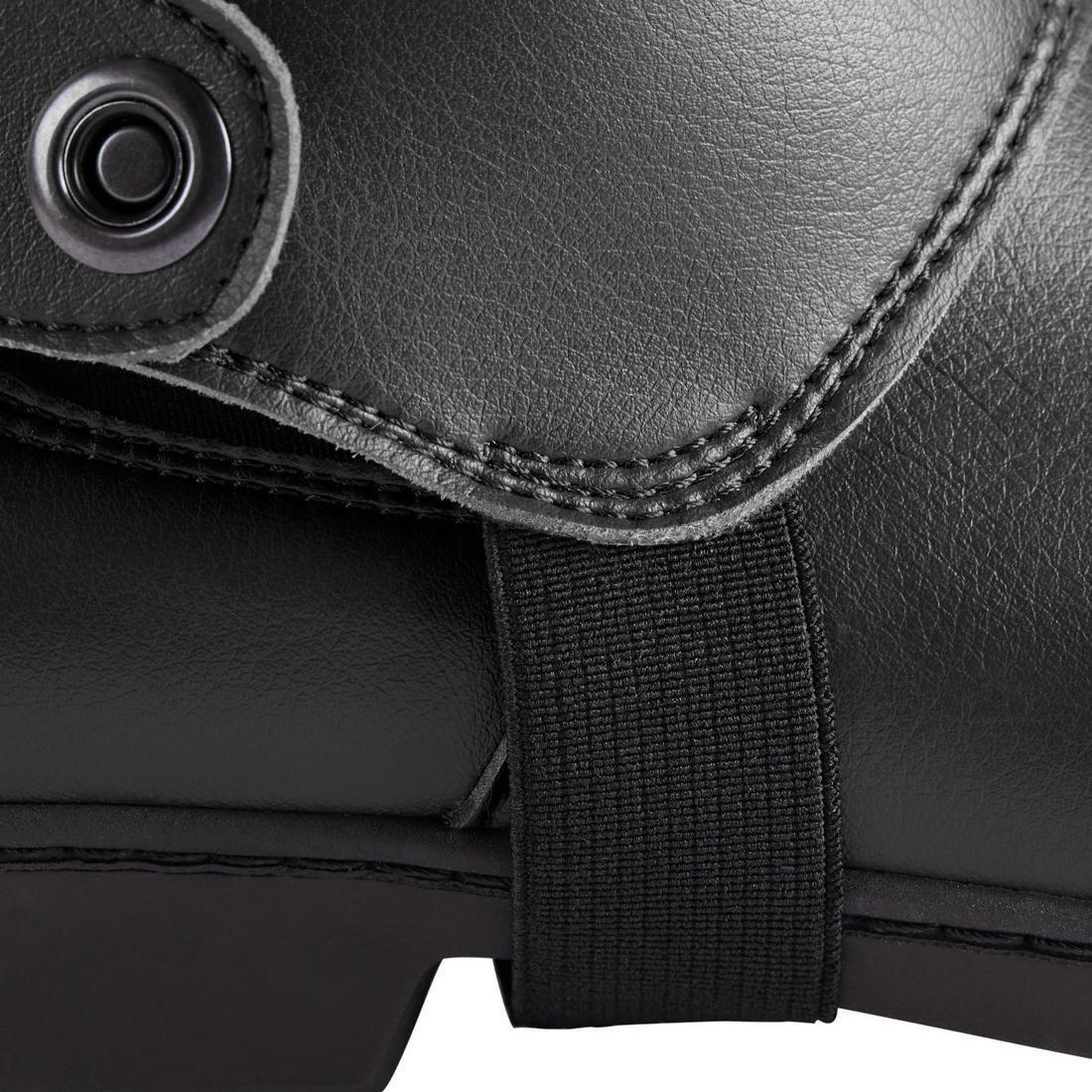 BLACK Adult Horse Riding Synthetic Half-Chaps 500, No Color, large image number 1