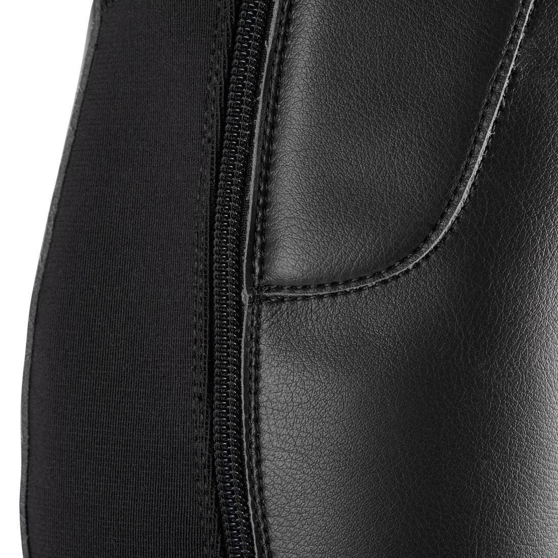 BLACK Adult Horse Riding Synthetic Half-Chaps 500, No Color, large image number 5