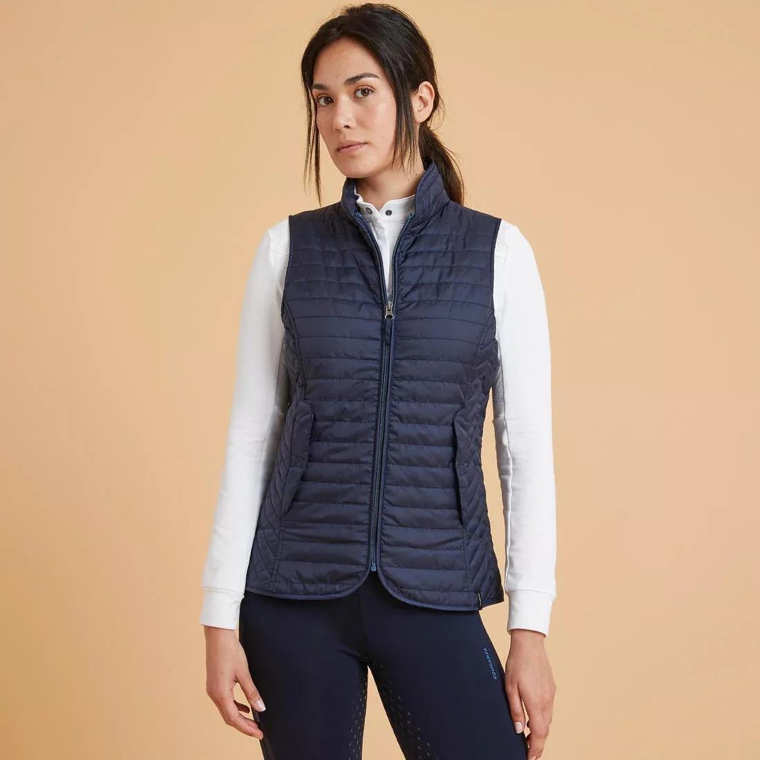 Sleeveless Horse Riding Padded Jacket - 100, Blue, , large image number 0